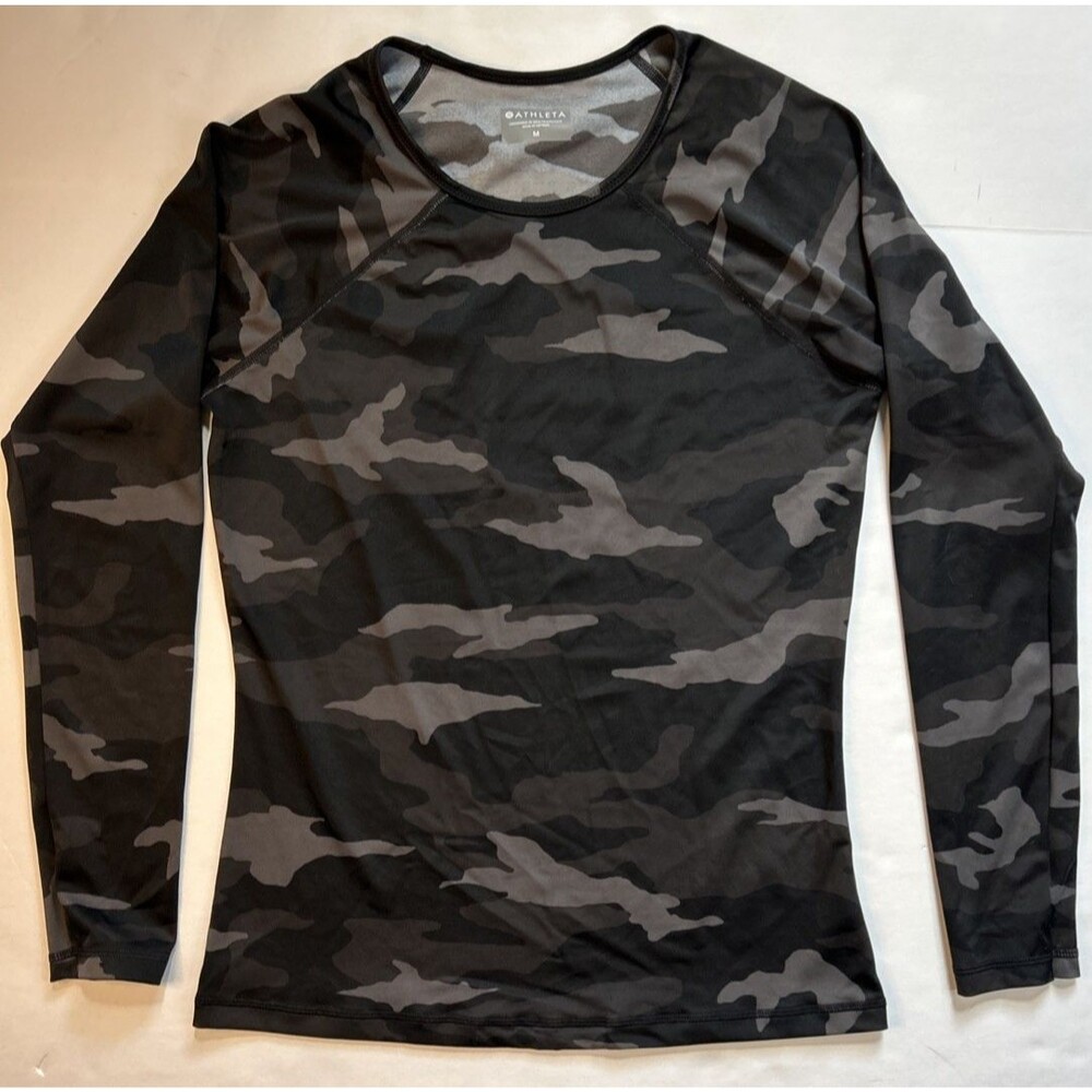 Athleta Camo Women's Running Long Sleeve Size M